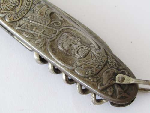 Vintage Paul Kruger pocket Knife, Kruger and De Wet, Transvaal and Orange Free State, excellent, 9cm