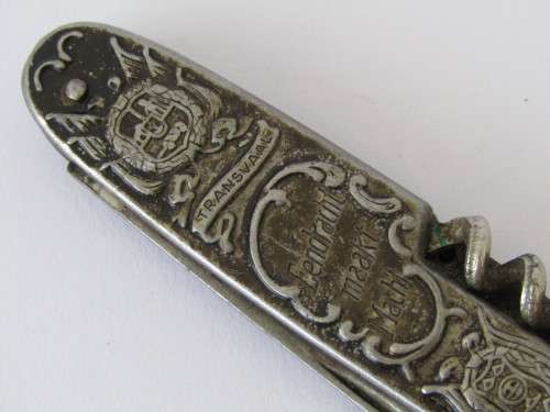 Vintage Paul Kruger pocket Knife, Kruger and De Wet, Transvaal and Orange Free State, excellent, 9cm