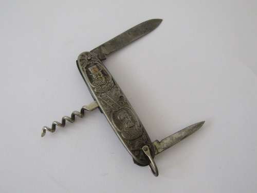 Vintage Paul Kruger pocket Knife, Kruger and De Wet, Transvaal and Orange Free State, excellent, 9cm