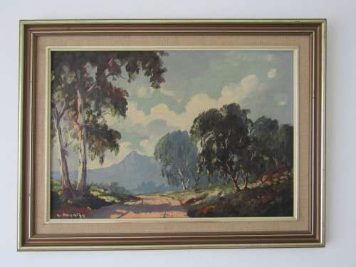 Original L Albertyn landscape, oil on board, SA 1930's, 49cm x 33cm, excellent condition