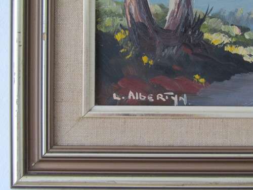 Original L Albertyn landscape, oil on board, SA 1930's, 49cm x 33cm, excellent condition