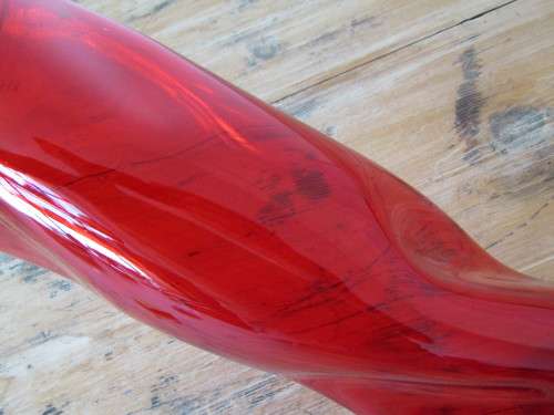 Very large Red art glass Vase, 40cm tall, prestine condition
