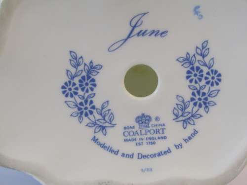 Vintage Coalport Figurine "June" , 9/88, excellent condition, 11cm tall