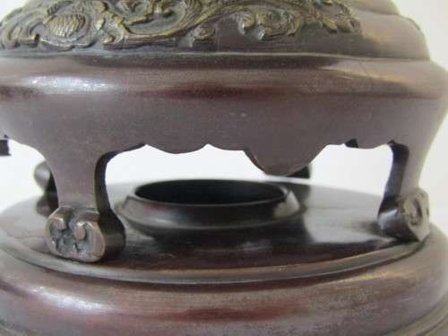 Very old and rare Japanese solid Bronze Vase / Burner in excellent condition, Dragons, large 25cm