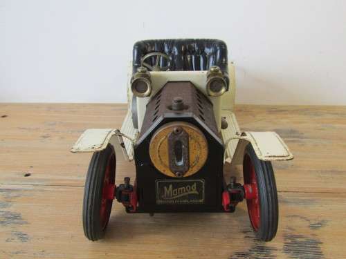 Vintage 1960's rare Mamod Steam Roadster metal toy Car in working condition, England, large 39cm