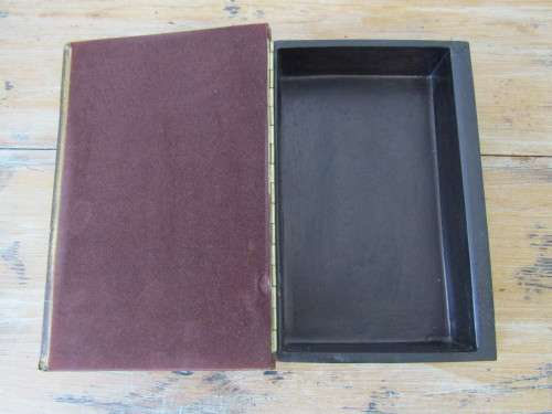 Vintage wooden container, made to look like an old book, hinged lid, 26cm x 20cm