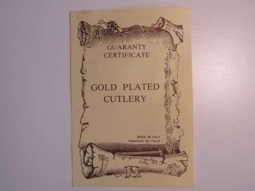 Complete  vintage 51 piece Gold Plated Cutlery set, LBL Italy, A800 EP Zing, serves 12, un-used