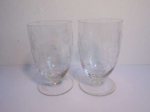 Vintage lot of 10 mixed collection Crystal drinking Glasses, most with Grape pattern, excellent cond