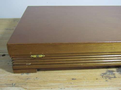 Vintage Eetrite 24ct gold plated "Baroness" Cutlery Set  in wooden Canteen, 123 piece, pristine cond