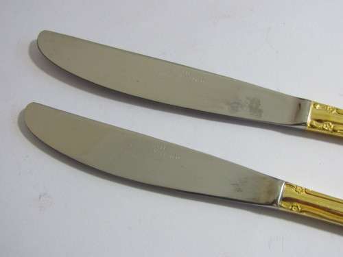 Vintage Eetrite 24ct gold plated "Baroness" Cutlery Set  in wooden Canteen, 123 piece, pristine cond