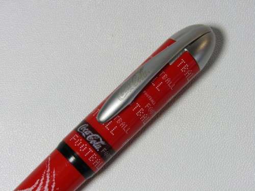 Vintage 1998 Coca Cola Stypen "Football" fountain Pen in metal case and with unused Ink Cartridge