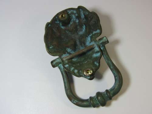 Large vintage solid Brass Lion Head Door Knocker with beautiful patina, excellent condition, 20cm
