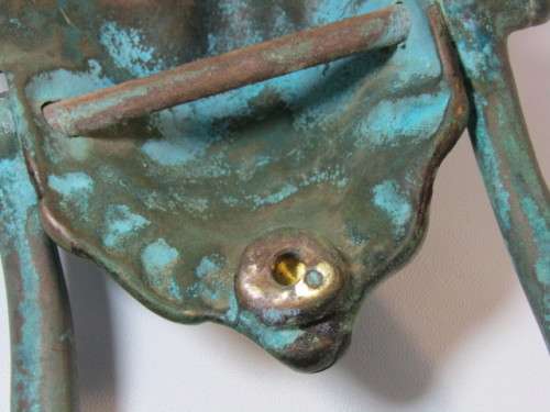 Large vintage solid Brass Lion Head Door Knocker with beautiful patina, excellent condition, 20cm