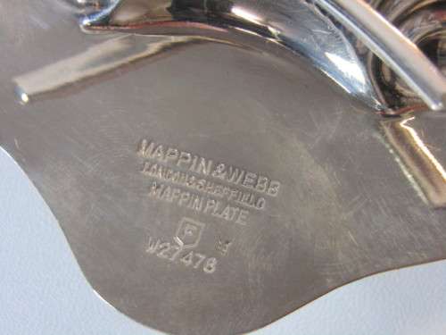 Vintage Mappin and Webb, London & Sheffield silverplated Butter Dish in the shape of a Shell, 15cm