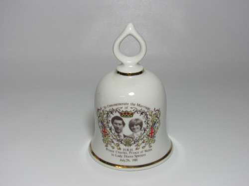 Vintage lot of 2 Royal Commemorative items; Elizabeth the 2nd 1953 Tea Duo, Charles and Diana Bell
