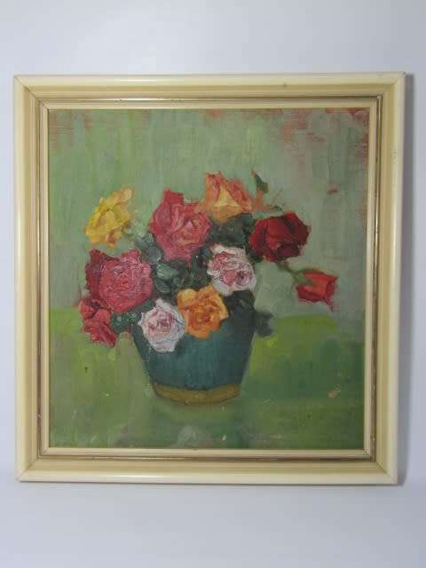 Original Johanna Wassenaar oil on board Painting, Flowers, Signed, 38cm x 41cm