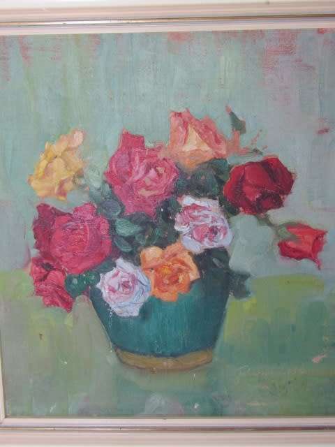 Original Johanna Wassenaar oil on board Painting, Flowers, Signed, 38cm x 41cm