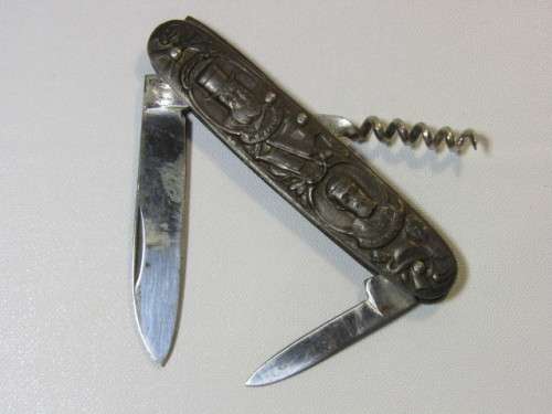 Vintage Paul Kruger pocket Knife, Kruger and De Wet, Transvaal and Orange Free State, excellent, 9cm