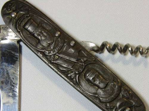 Vintage Paul Kruger pocket Knife, Kruger and De Wet, Transvaal and Orange Free State, excellent, 9cm