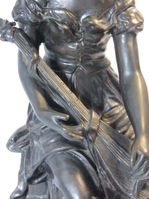 Beautiful antique late 1800's French Signed Bronze Sculpture of a Maiden, 32cm, 7Kg, excellent cond.