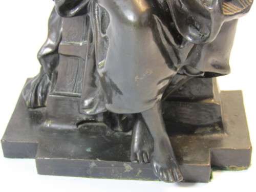 Beautiful antique late 1800's French Signed Bronze Sculpture of a Maiden, 32cm, 7Kg, excellent cond.