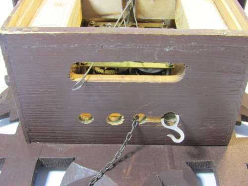 Vintage German made Black Forest mechanical Cuckoo Clock in excellent condition, 34cm x 24cm