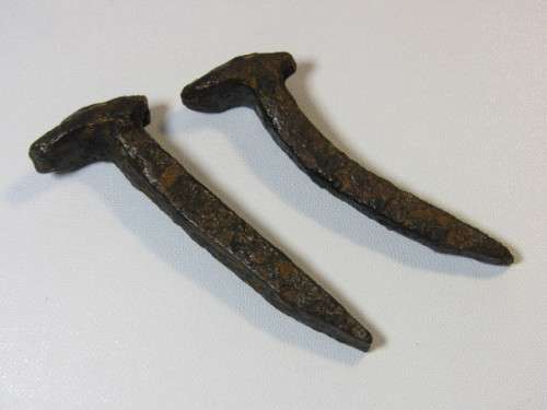 Lot of two old Railway Sleeper Nails, 8.5cm long