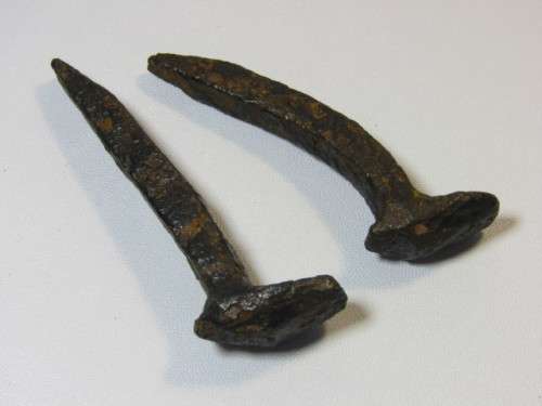 Lot of two old Railway Sleeper Nails, 8.5cm long