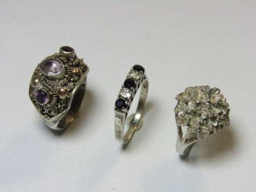 Lot of 3 vintage solid Silver Rings **No reserve auction Now On at Port no.5**