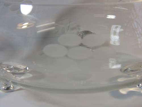 Lovely vintage 1970's Grape design 7 piece cut glass Desert Set with Large serving Bowl, excellent