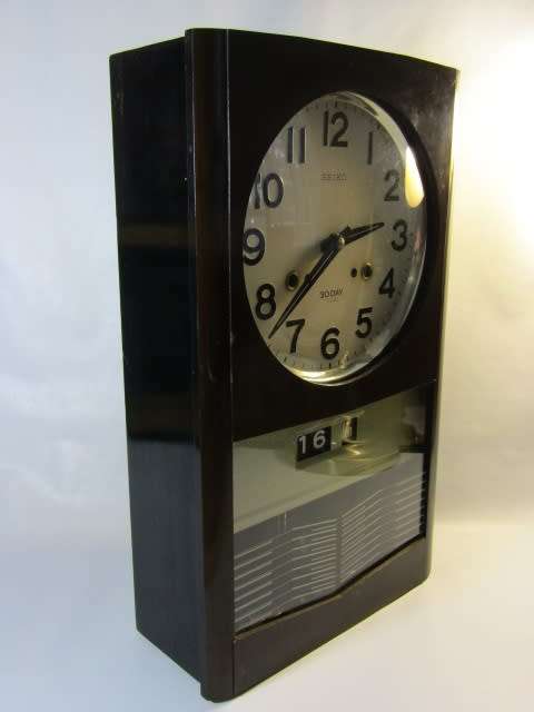 Rare vintage 1950's original Seiko mechanical 30 Day Calendar Wall Clock, complete and working