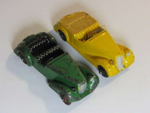 Lot of two very old Meccano Dinky Toys die cast model Cars, Sunbeam - Talbot and Alvis
