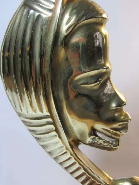 Large vintage solid brass Sculpture on a wooden base, excellent condition, 34cm high