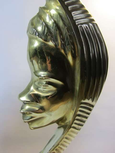 Large vintage solid brass Sculpture on a wooden base, excellent condition, 34cm high