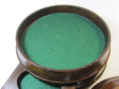 Large round wooden Container / box with Lid and Drawer, excellent condition, 19cm x 14cm, excellent