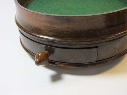 Large round wooden Container / box with Lid and Drawer, excellent condition, 19cm x 14cm, excellent