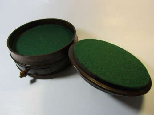 Large round wooden Container / box with Lid and Drawer, excellent condition, 19cm x 14cm, excellent