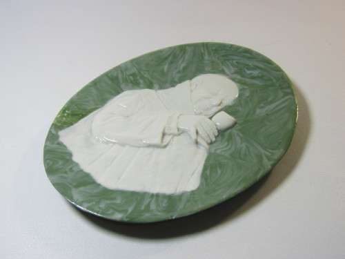 Vintage lot of 3 decorative items, Vanstone Bird Bowl. Dolphin sculpture and Continental Plaque