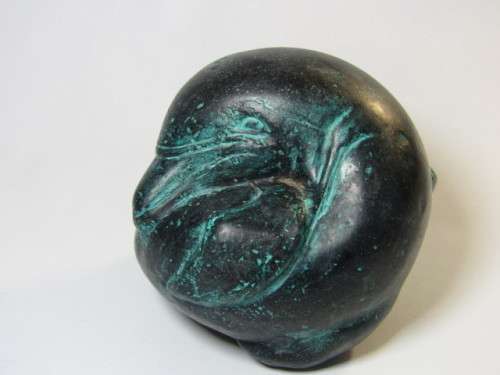 Vintage lot of 3 decorative items, Vanstone Bird Bowl. Dolphin sculpture and Continental Plaque