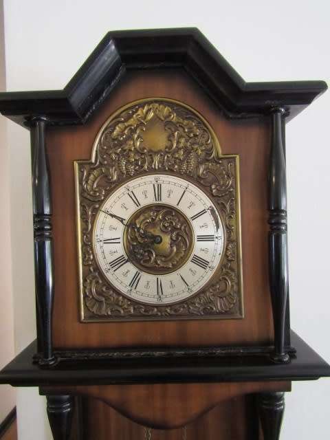 Vintage German made Grandfather clock, 1,92m, brass Dial **No reserve auction Now On at Port no.5**
