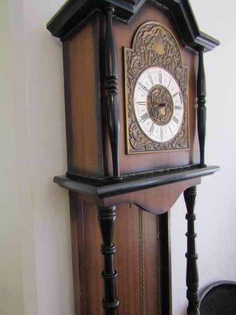 Vintage German made Grandfather clock, 1,92m, brass Dial **No reserve auction Now On at Port no.5**