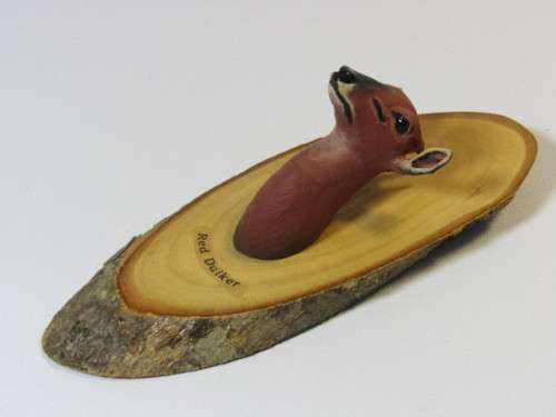 Lot of 2 limited African Heads and Tails Sculptures by Tony Fredriksson, Aardvark and Red Duiker