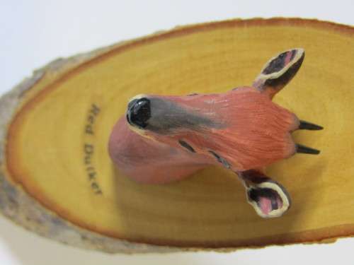 Lot of 2 limited African Heads and Tails Sculptures by Tony Fredriksson, Aardvark and Red Duiker