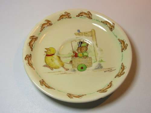 Vintage lot of 4 Royal Doulton "Bunnykins" wares, including 3 x Plates and a Cup