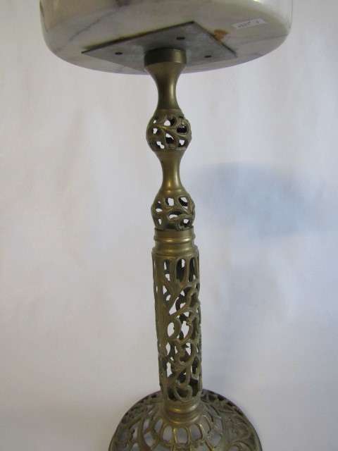 Vintage Marble floor standing Ashtray with brass Base, excellent condition, 44cm high