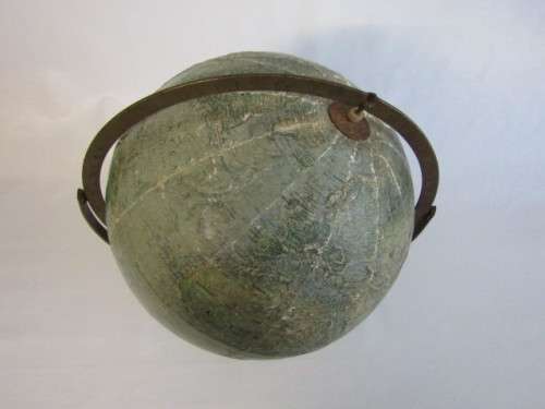 Vintage 1960's Readers Digest Great World Globe on wooden stand, raised mountains, 30cm diameter