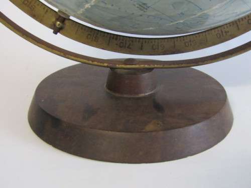 Vintage 1960's Readers Digest Great World Globe on wooden stand, raised mountains, 30cm diameter