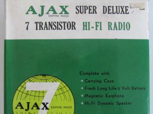 Vintage Tech - Ajax Transistor Radio in leather pouch and original box, excellent condition