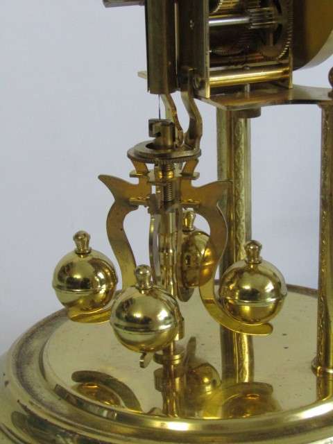 Original vintage brass Kern Germany mechanical Anniversary Mantle Clock with glass Dome, 30cm high