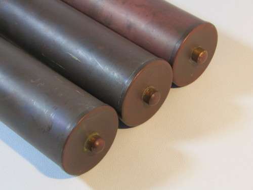 Vintage set of 3 original coper and brass Clock Weights, 23cm long and 2kg each (6kg)